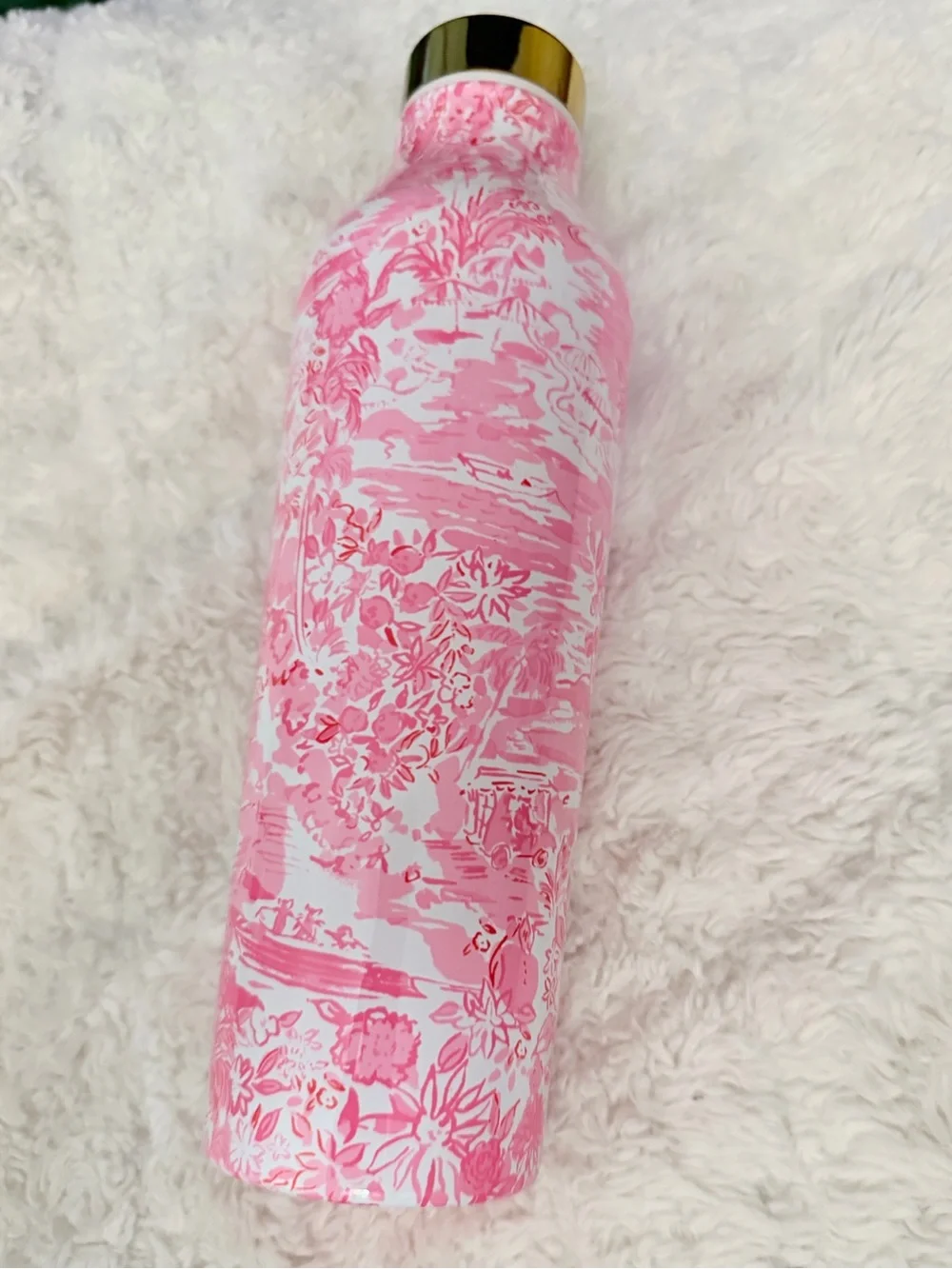 NWOT Lilly Pulitzer Stainless Steel Water Bottle Seaside Scene 20 oz